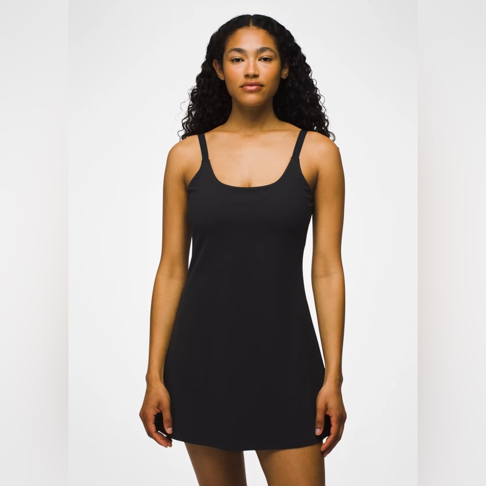 Prana Luxara Exercise Dress Women Black Large Pocket Athleisure